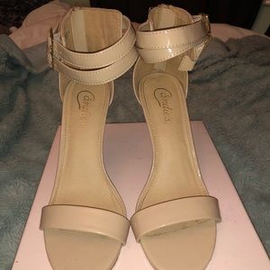 Nude 2 strap ankle heels!